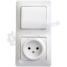 Блок комбинированный GLOSSA розетка + выкл. 1-кл. бел. SchE