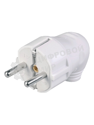 Вилка IEK EVP11-16-01-K01 ВПу11-01-Ст разборная угловая с з/к 16А белая