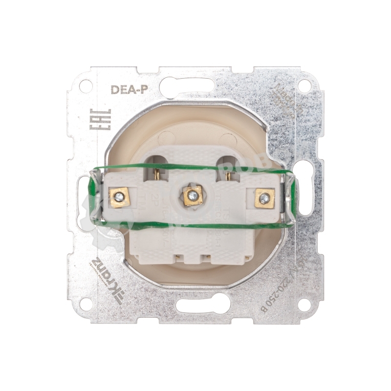 Розетка Kranz 1-ая DEA керамика б/з с/у 10А мех. бежевый (1/10/120)