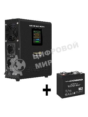 Комплект источника бесперебойного питания Exegate EX295995RUS + батарея 55Aч EX285667RUS 1шт (инвертор, синус, для котла, настенный) ExeGate FineSine SX-500.LCD.AVR.2SH <500VA/300W, чистая синусоида, цветной LCD-дисплей, AVR, 2*Schuko, линейно-интерактивный, крепление настенное/универсальное, черный> + батарея ExeGate DTM 1255 (12В, 55Ач) 1шт