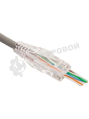 Коннектор LANMASTER RJ45 тип EZ, 8P8C, UTP, Cat.6, универсальный, со вставкой, покрытие 50 микрон,100 шт.