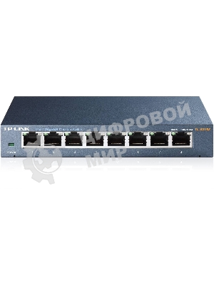 Коммутатор TP-Link SMB TL-SG108 8-port Desktop Gigabit Switch, 8 10/100/1000M RJ45 ports,metal case