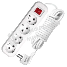 Удлинитель 4х3 м с заземл. 16А IP20 S-304 с выкл. ПВС 3х1 UNIVersal 9631990