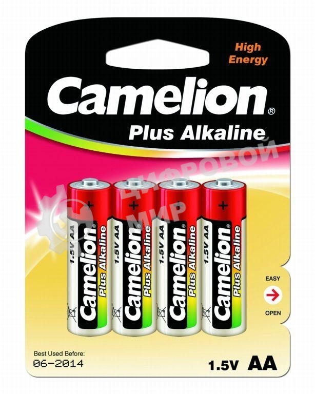 Элемент питания алкалиновый Camelion LR LR6 BL-4 (блист.4шт) 1.5 В