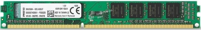 Оперативная память Kingston ValueRAM, DDR3L, 4GB (1x4GB), 1600MHz, CL11, DIMM