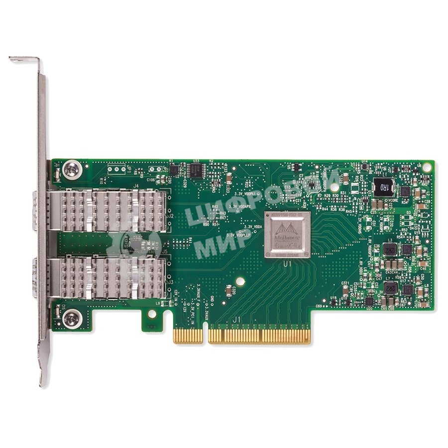 Сетевая карта ConnectX-4 Lx EN network interface card, 25GbE dual-port SFP28, PCIe3.0 x8, tall bracket, SR-IOV, TCP/UDP, MPLS, VxLAN, NVGRE, GENEVE, iSER, NFS RDMA, SMB Direct, ROHS R6
