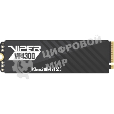 Накопитель SSD Patriot Viper VP4300, 2Tb, PCIe 4.0 x4, M.2 2280, NVMe, R/W 7400/6800, с радиатором