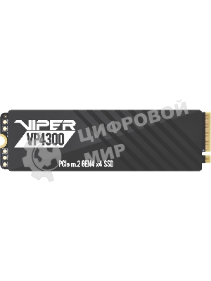 Накопитель SSD Patriot Viper VP4300, 2Tb, PCIe 4.0 x4, M.2 2280, NVMe, R/W 7400/6800, с радиатором