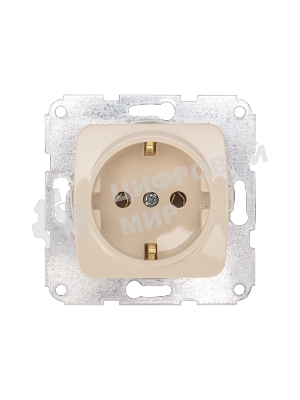 Розетка Kranz 1-ая DEA с/з з/ш с/у 16А мех. бежевый (1/10/120)