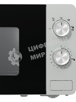 Микроволновая печь Gorenje MO20E1S серебристый, 20 л, 800 Вт, переключатели - поворотный механизм