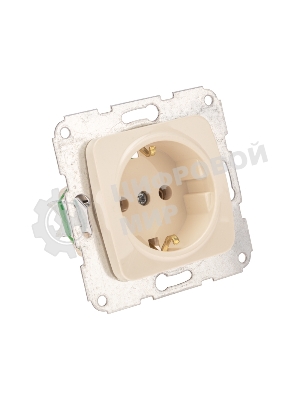 Розетка Kranz 1-ая DEA с/з з/ш с/у 16А мех. бежевый (1/10/120)