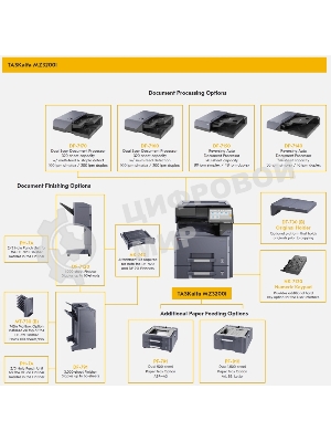 МФУ лазерное Kyocera TASKalfa MZ3200i (1102ZT3NL0), A3, ч/б, печ. до 32 стр/мин. (А4) до 17 стр/мин. (А3), 1200 x 1200 dpi (печать) 600 x 600 DPI (скан.), USB, RJ-45, NFC, Air Print