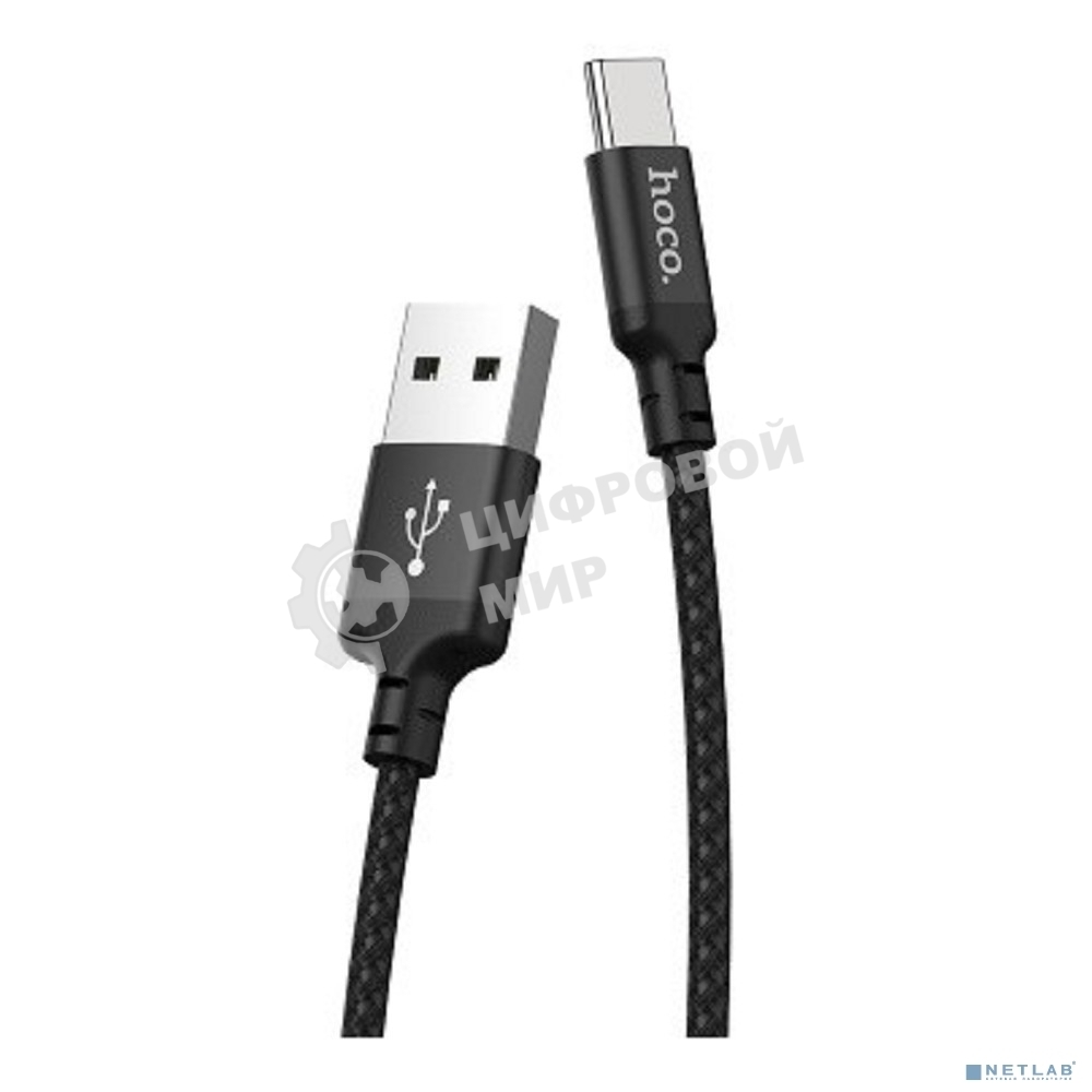 Кабель HOCO X14 черный HC-62868 USB - USB Type-C, 1m, 2A, Нейлон