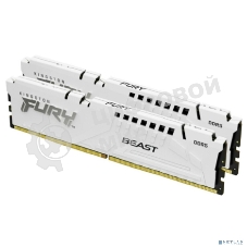 Оперативная память Kingston Fury Beast, DDR5, 64Gb (2x32GB), 5200MHz, CL40, DIMM, с радиаторами, белый