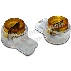 Соединитель проводов 0.4-0.7 мм, изолированный (скотчлок), прямое соединение, гель, 100 шт.