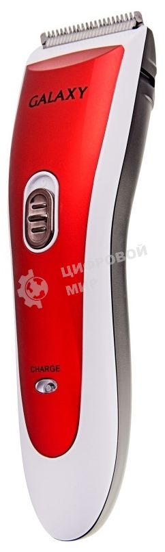 Набор для стрижки Galaxy Line GL 4157, красный с белым, лезвие шириной 40 мм, 45 мин непрер. работы, 2 насадки-расчески, лезвия из высококачественной японской нержавеющей стали, индикатор работы и заряда, эргономичный дизайн
