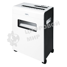 Шредер Deli E9911-EU белый (секр.P-4)/фрагменты/8лист./16лтр./скрепки/скобы/пл.карты/CD