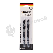 Пилка для электролобзика по дереву Kranz T111D 100 мм 6 зубьев на дюйм 6-60 мм (2 шт./уп.)