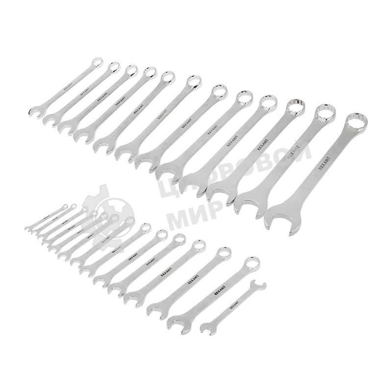 Набор ключей комбинированных Rexant 6х32 мм, 26 шт., CrV, полированный хром