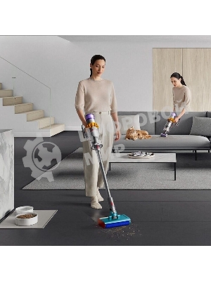 Пылесос вертикальный Dyson V15s Detect Submarine (448798-01) серый, питание от аккумулятора, 240 Вт, уборка влажная/сухая, пылесборник 0,76 л, работа от АКБ max 60 мин.