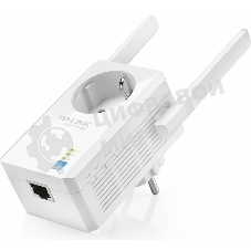 Сетевой адаптер TP-Link SOHO TL-WA860RE 300Mbps Wireless N Wall Plugged Range Extender with AC Passthrough, QCA(Atheros), 2T2R, 2.4GHz, 802.11b/g/n, 1 10/100Mbps LAN port, Range Extender button, Range Extender mode, suppo поставляется без кабеля RJ-45