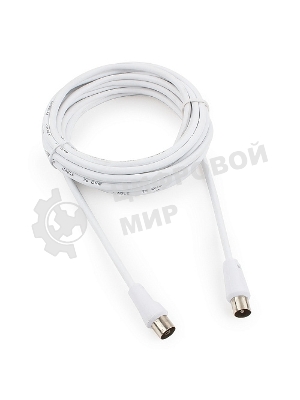 Кабель телевизионный Cablexpert, CCV-515-W-5M, Coaxial M/F, белый, 5м