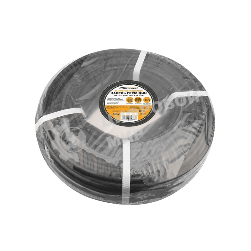 Кабель греющий саморегулирующийся PROconnect экранированный SRF24-2CR/SRL24-2CR (24 Вт/1 м), 50 м