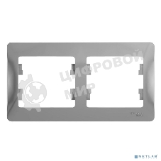 Рамка 2-м Glossa горизонт. алюм. SchE GSL000302