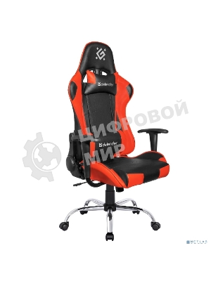 Кресло игровое Defender Azgard черный/Красный, полиуретан, 60 мм