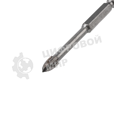 Сверло по стеклу и керамике Kranz 6 мм 4 грани шестигранный хвостовик