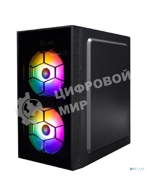 Компьютерный корпус 1STPLAYER FIREBASE X1 черный mATX 3x120мм LED fans X1-BK-3F1