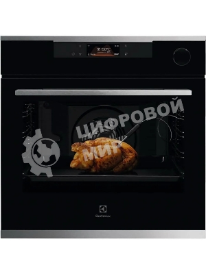 Духовой шкаф Electrolux с паром SteamCrisp, основной цвет - нержавеющая сталь, сенсорное управление, цветной ЖК-дисплей, электронное регулирование времени и температуры, будильник, таймер отключения, отложенный старт, хромированные направляющие из нержавеющей стали Easy Entry , телескопические направляющие FlexiRunners (1 ур) с изменением высоты установки, 3 стекла, пиролитическая очистка, термощуп, плавное закрытие дверцы SoftClosing, Италия