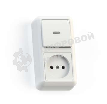 Блок комбинированный Кунцево-Электро ОП БКВР-430 Оптима (1-кл. выкл. с подсветкой + розетка) белый