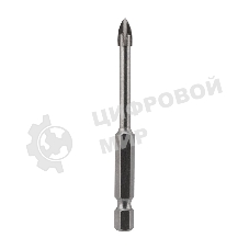 Сверло по стеклу и керамике Kranz 5 мм 4 грани шестигранный хвостовик