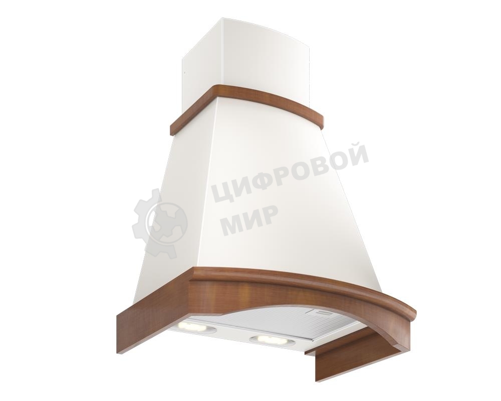 Вытяжка каминная Elikor Ротонда 60П-650-П3Л бежевый/дуб, 60 см, 650 куб. м/ч, 56 дБ