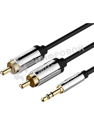 Кабель Vention аудио Jack 3,5 мм M/2RCA M - 3 м черный