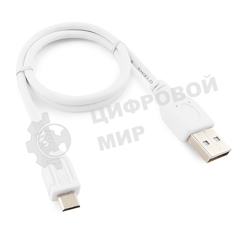 Кабель Gembird/Cablexpert AM/microBM 5P, 0.5м, экран, белый, пакет