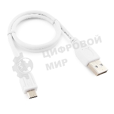 Кабель Gembird/Cablexpert AM/microBM 5P, 0.5м, экран, белый, пакет