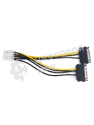 Разветвитель питания Cablexpert CC-PSU-83, 2xSATA->PCI-Express 8pin, для подключения в/к PCI-Е (8pin) к б/п ATX
