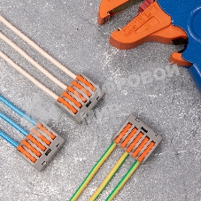 Универсальная клемма Rexant 5-проводная, серая (0,08-2,5/4 мм²) (40 шт./уп.)