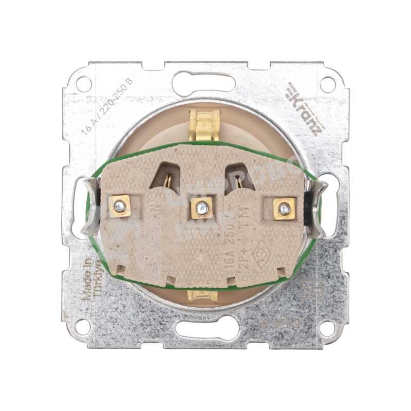 Розетка Kranz 1-ая DEA с/з с/у 16А мех. бежевый (1/10/120)