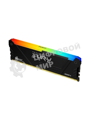 Оперативная память Kingston Fury Beast, DDR4, 16GB (1x16GB), 3200MHz, CL16, DIMM, с радиатором, RGB, черный