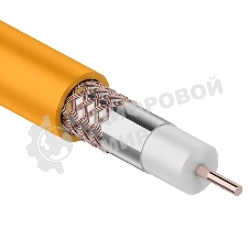 Кабель коаксиальный Rexant RG-6U+Cu нг(А)-HF, Cu/Al/Cu, 64%, 75 Ом, бухта 100 м, оранжевый
