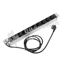 Блок розеток Rem-16 с инд., 9 Shuko, 16A, алюм., 19