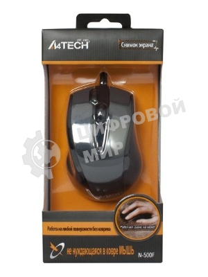 Мышь проводная A4Tech N-500F серый глянец/черный, 1200 dpi, USB, кнопки - 4