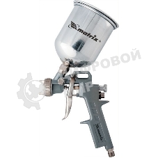 Краскопульт пневматический Matrix краскораспылитель пневмат. с верхним бачком v=1.0л + сопла
