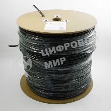 Кабель Cablexpert, UTP5e, 4 пары, 0.51 мм, медь, однож., 305 м, для внешней прокладки с тросом, Fluke Test, черный