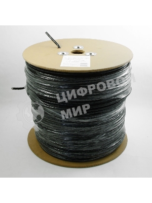 Кабель Cablexpert, UTP5e, 4 пары, 0.51 мм, медь, однож., 305 м, для внешней прокладки с тросом, Fluke Test, черный