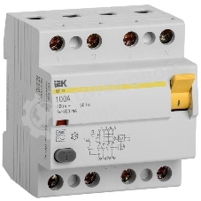 Выключатель дифференциального тока (УЗО) 4п 100А 300мА тип AC ВД1-63 IEK MDV10-4-100-300