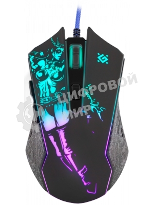 Мышь проводная Defender Sin'Sister GM-933 черный, 7200 dpi, USB, кнопки - 6